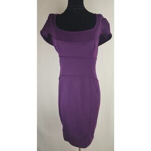 Laundry Dress Womens 10 Purple stretchy cocktail  corpcore classic party wedding